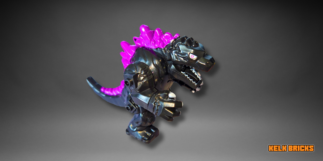 A large custom Godzilla figure, fully compatible with LEGO® bricks and sets.