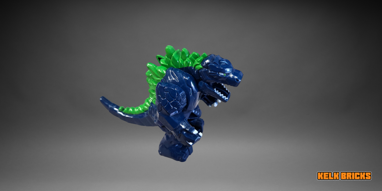 A large custom Godzilla figure, fully compatible with LEGO® bricks and sets.