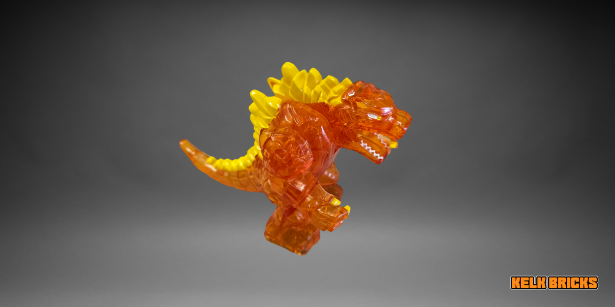 A large custom Godzilla figure, fully compatible with LEGO® bricks and sets.